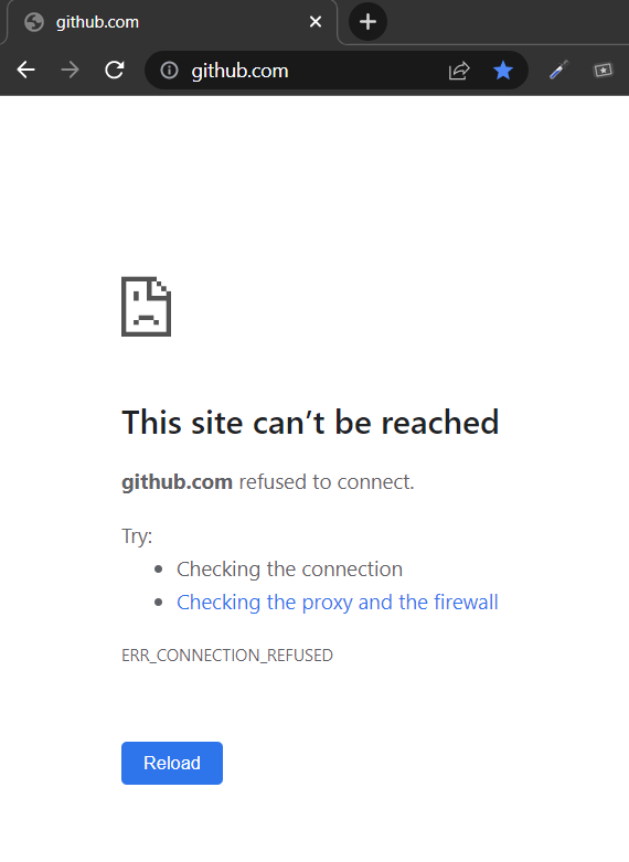 Github Connection Refused